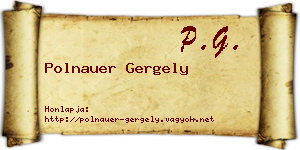 Polnauer Gergely névjegykártya